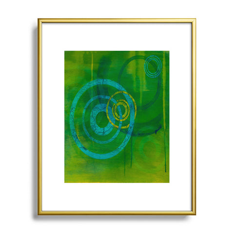 Stacey Schultz Circle World Green Metal Framed Art Print