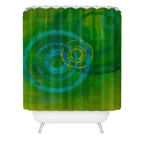 Stacey Schultz Circle World Green Shower Curtain