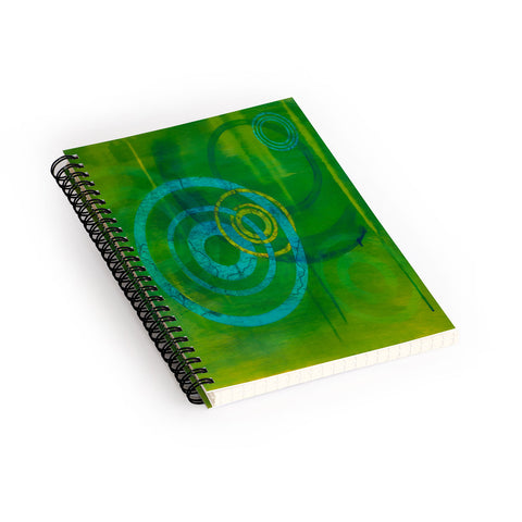 Stacey Schultz Circle World Green Spiral Notebook