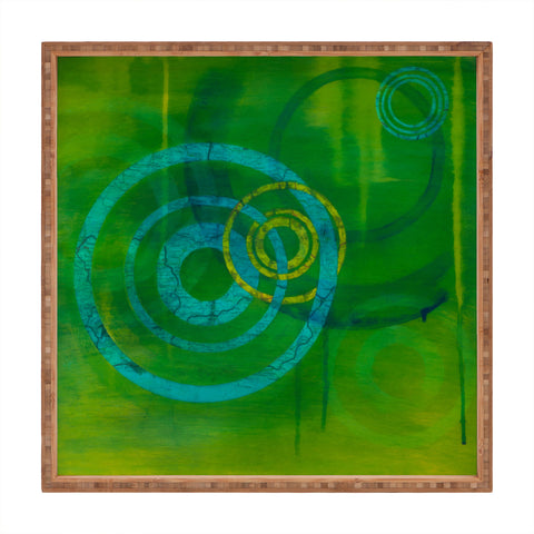 Stacey Schultz Circle World Green Square Tray