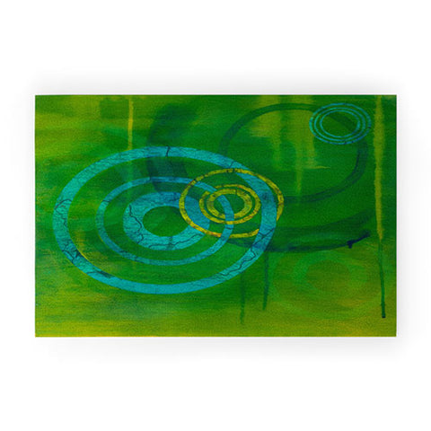 Stacey Schultz Circle World Green Welcome Mat