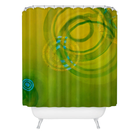 Stacey Schultz Circle World Lime Shower Curtain
