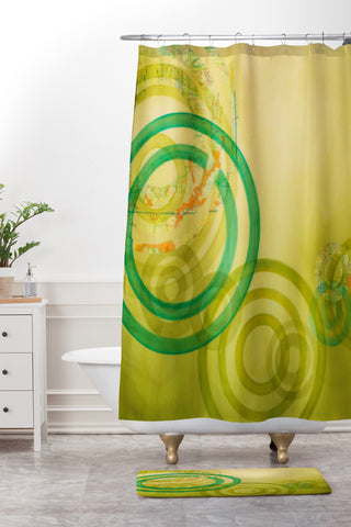 Stacey Schultz Circle World Mellow Shower Curtain And Mat