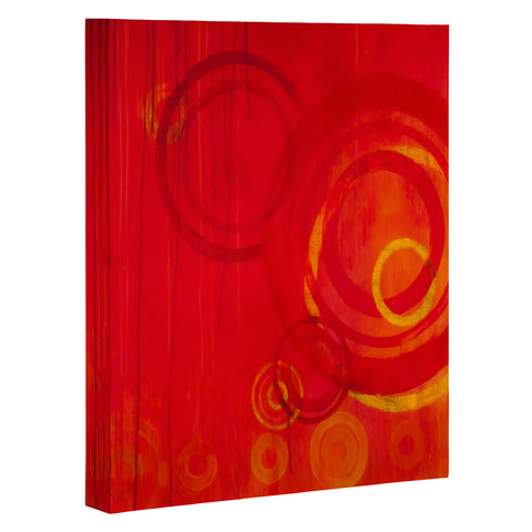 Stacey Schultz Circle World Red Art Canvas