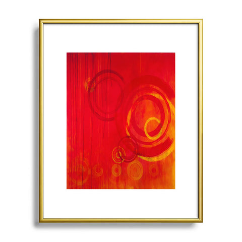 Stacey Schultz Circle World Red Metal Framed Art Print