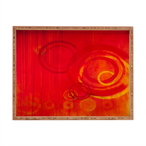 Stacey Schultz Circle World Red Rectangular Tray