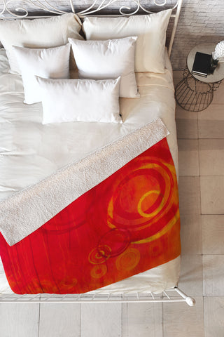 Stacey Schultz Circle World Red Fleece Throw Blanket