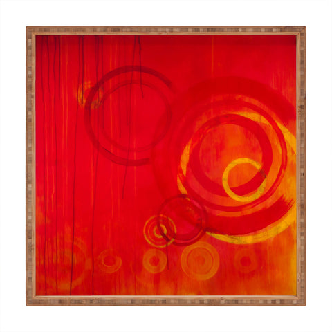 Stacey Schultz Circle World Red Square Tray
