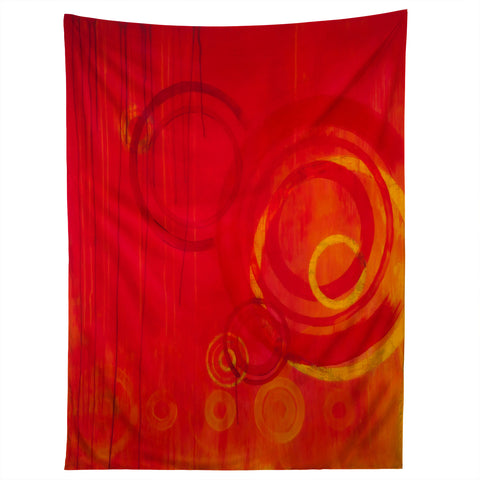Stacey Schultz Circle World Red Tapestry