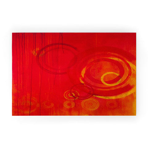 Stacey Schultz Circle World Red Welcome Mat