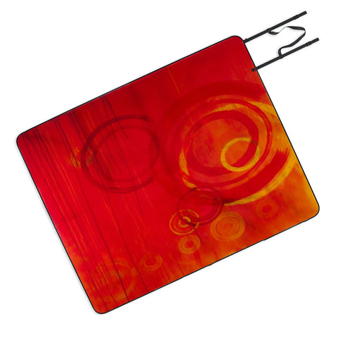 Stacey Schultz Circle World Red Picnic Blanket