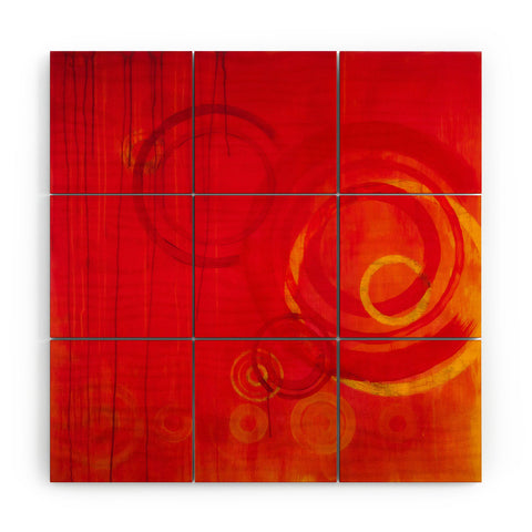 Stacey Schultz Circle World Red Wood Wall Mural