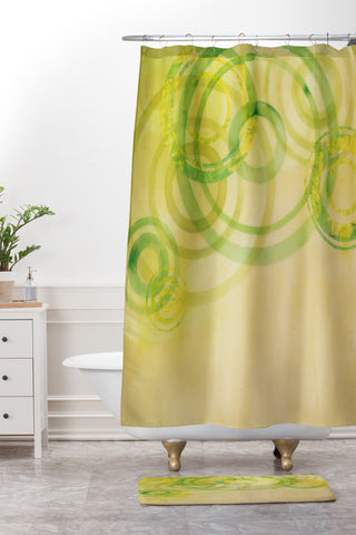 Stacey Schultz Circle World Subtle Shower Curtain And Mat