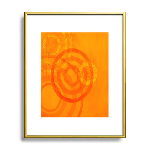 Stacey Schultz Circle World Tangerine Metal Framed Art Print