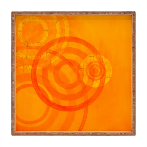Stacey Schultz Circle World Tangerine Square Tray