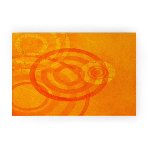 Stacey Schultz Circle World Tangerine Welcome Mat
