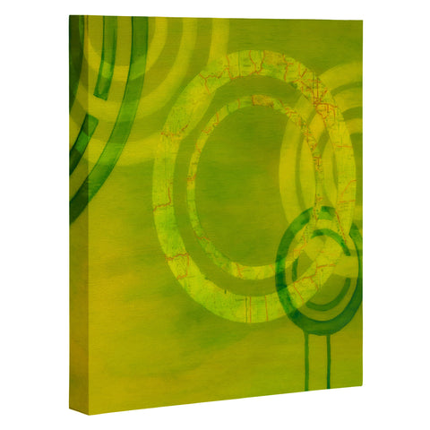 Stacey Schultz Circle World Yellow Art Canvas