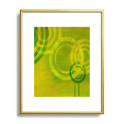 Stacey Schultz Circle World Yellow Metal Framed Art Print