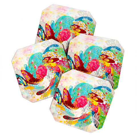 Stephanie Corfee Abstract Free Spirit Coaster Set