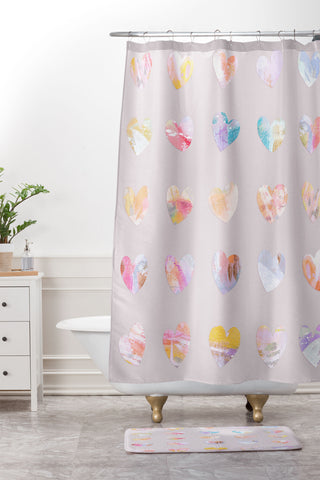Stephanie Corfee All The Hearts Shower Curtain And Mat