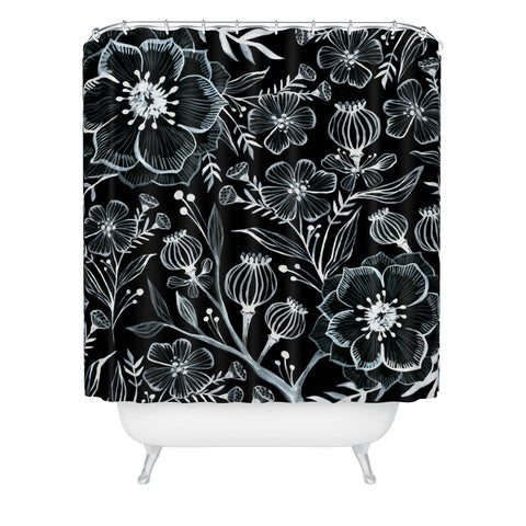 Stephanie Corfee Black And White Botanika Shower Curtain