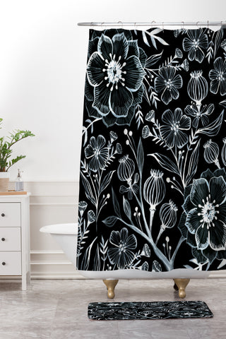 Stephanie Corfee Black And White Botanika Shower Curtain And Mat
