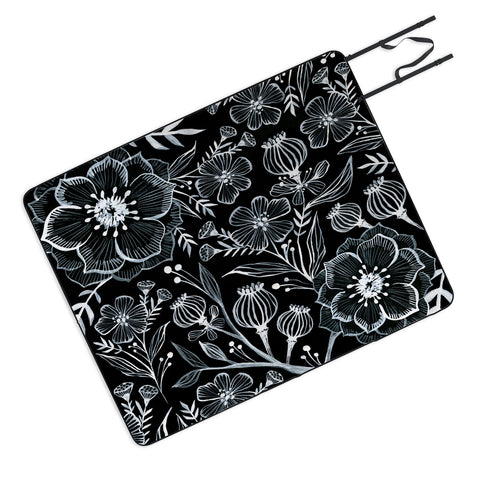 Stephanie Corfee Black And White Botanika Picnic Blanket