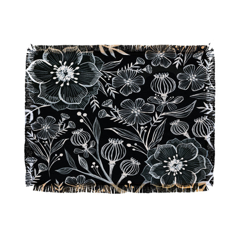 Stephanie Corfee Black And White Botanika Throw Blanket