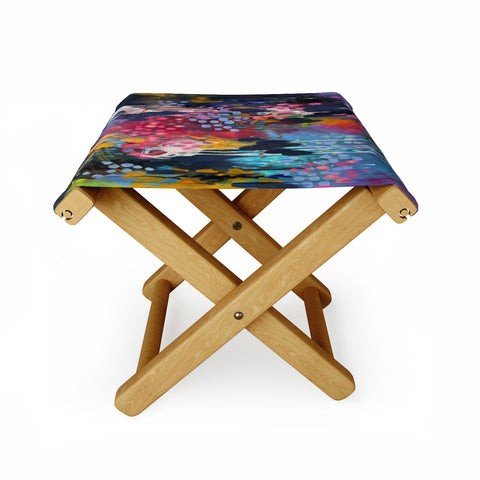 Stephanie Corfee Blue Velvet Folding Stool