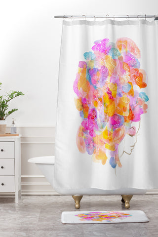 Stephanie Corfee Bouffant Shower Curtain And Mat