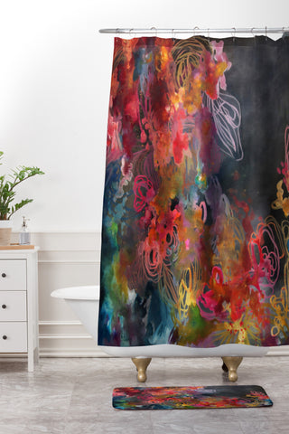 Stephanie Corfee Bursting Heart Shower Curtain And Mat