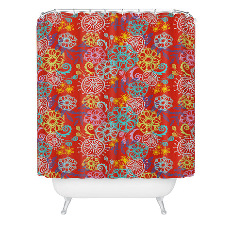 Stephanie Corfee Cart Wheels Shower Curtain