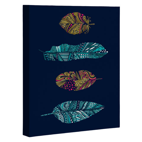 Stephanie Corfee Doodle Feather Collection Art Canvas