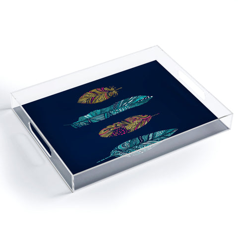 Stephanie Corfee Doodle Feather Collection Acrylic Tray