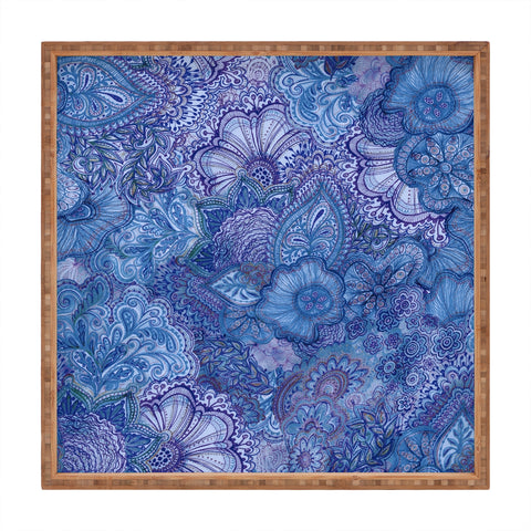 Stephanie Corfee Flourish Allover Indigos Square Tray