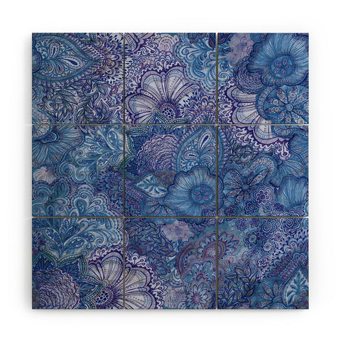 Stephanie Corfee Flourish Allover Indigos Wood Wall Mural