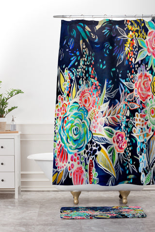 Stephanie Corfee Night Bloomers Shower Curtain And Mat