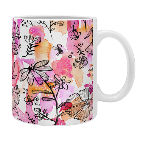 Stephanie Corfee Pink And Ink Floral Coffee Mug