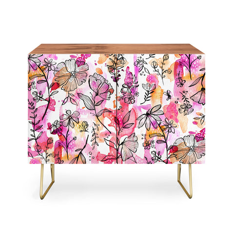 Stephanie Corfee Pink And Ink Floral Credenza