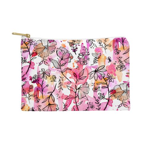 Stephanie Corfee Pink And Ink Floral Pouch