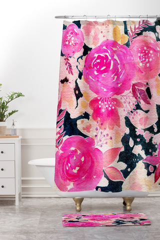 Stephanie Corfee Pink In The Dark Shower Curtain And Mat
