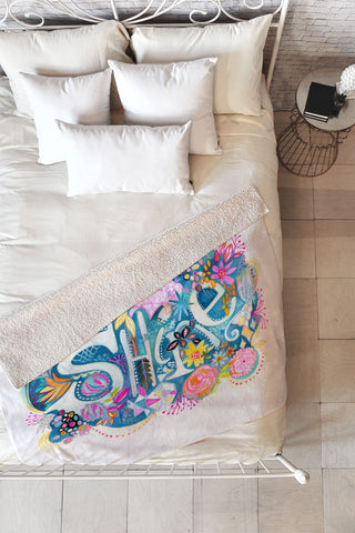 Stephanie Corfee Shine Watercolor Fleece Throw Blanket