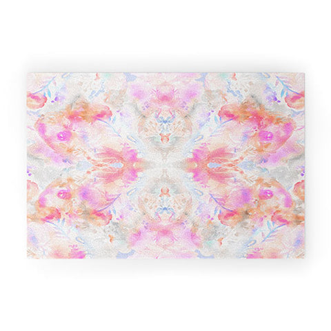 Stephanie Corfee Watercolor Damask Blush Welcome Mat