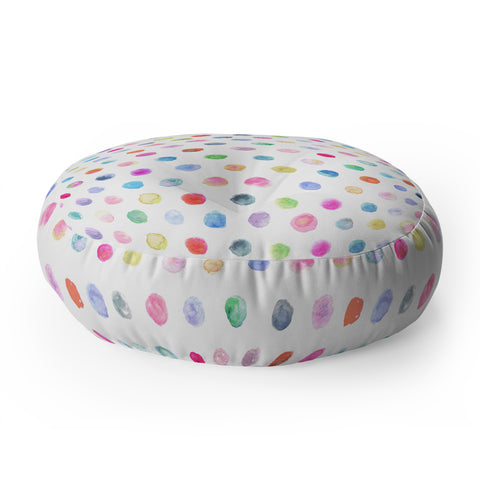 Stephanie Corfee Watercolor MultiDots Floor Pillow Round