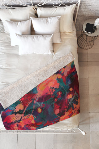 Stephanie Corfee We Are All Connected Fleece Throw Blanket