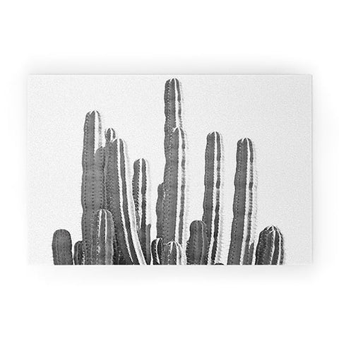 Summer Sun Home Art Black and White Cactus Welcome Mat
