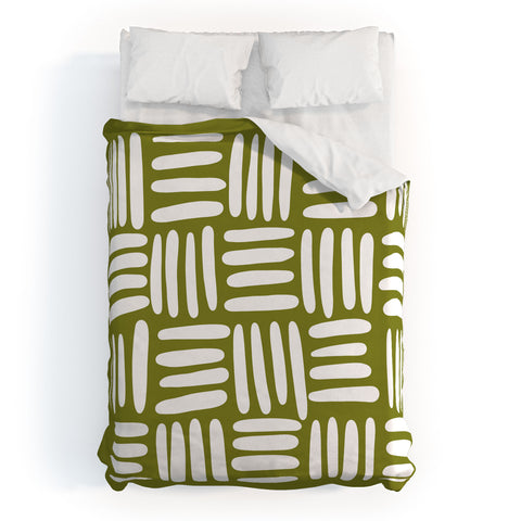 Summer Sun Home Art Boho matcha green Duvet Cover