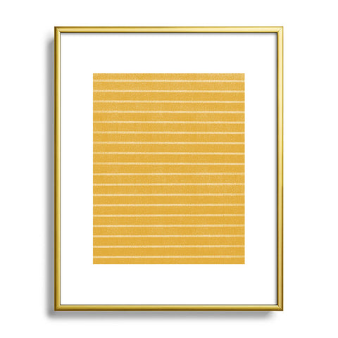 Summer Sun Home Art Classic Stripe Yellow Metal Framed Art Print