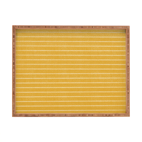 Summer Sun Home Art Classic Stripe Yellow Rectangular Tray