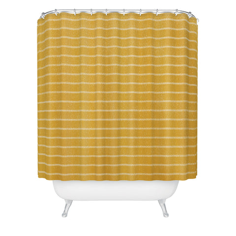 Summer Sun Home Art Classic Stripe Yellow Shower Curtain